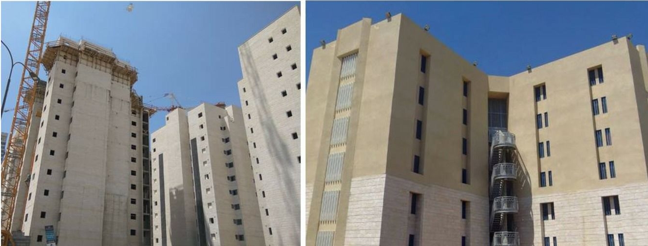 דימיון מצמרר: מגדלי מגורים שנראים כמעט כמו כלא רימונים (מימין) (צילום: מתוך עמוד המאבק)